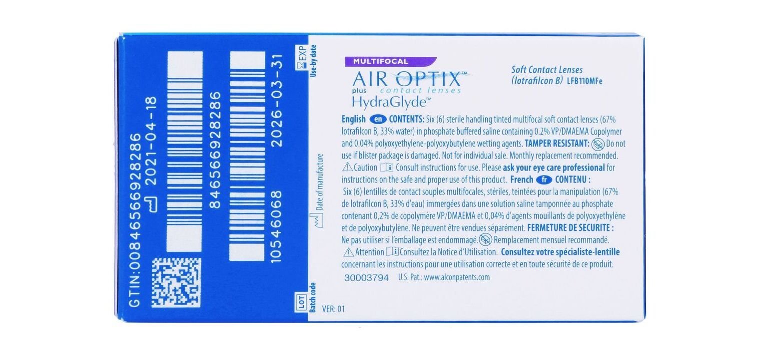 AIR OPTIX HydraGlyde multi - Pack of 6 - Monthly Contact lenses