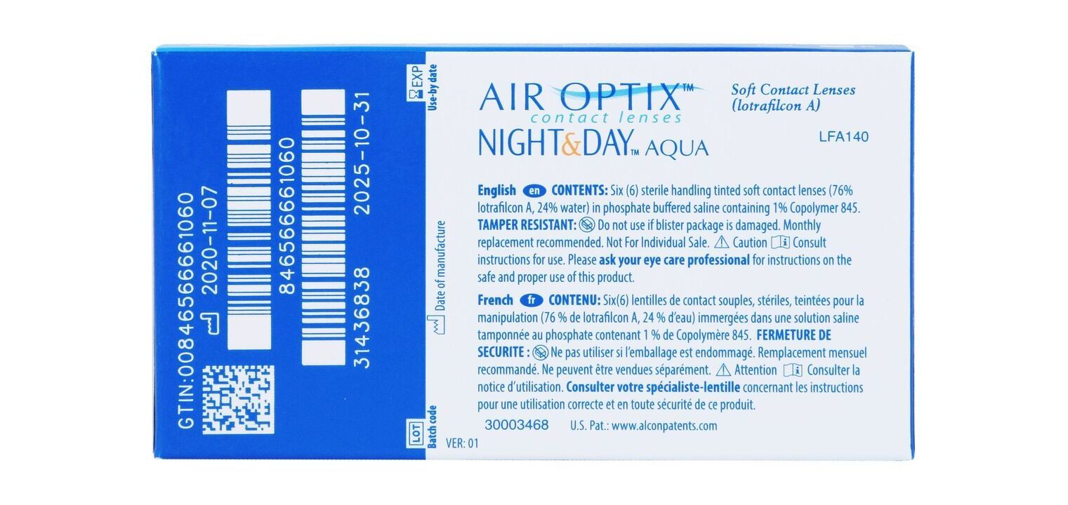 AirOptix Night&Day Aqua - Pack of 6 - Monthly Contact lenses