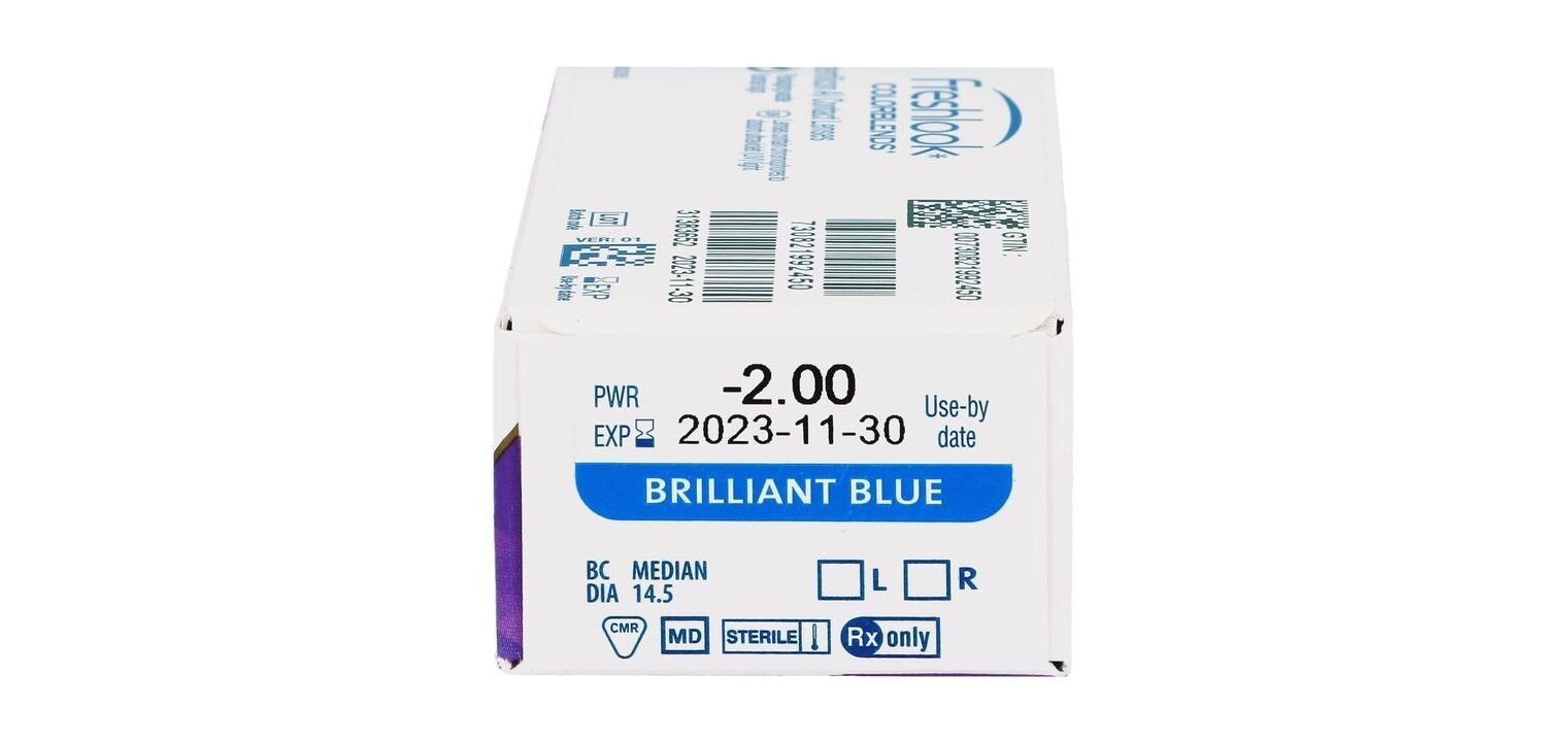 Lentilles de couleur Freshlook Colorblends Gray Mensuelle Sphérique - Boîte de 2