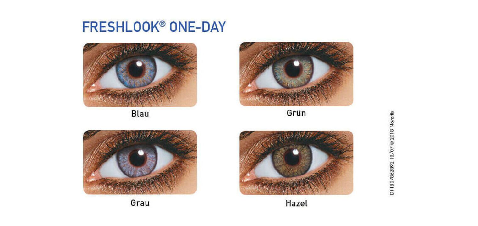 Farbige Kontaktlinsen Freshlook One-Day Color Gray Tageslinsen Sphärisch - 10er Schachtel