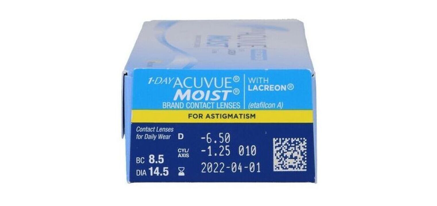 1Day Acuvue Moist For Astigmatism - Pack of 30 - Daily Contact lenses