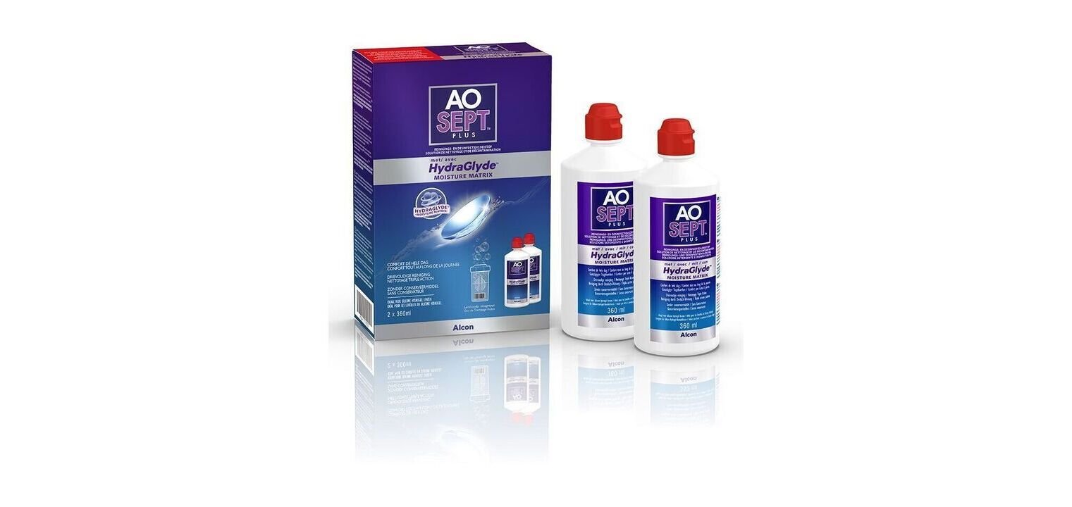 Aosept Plus Hydraglyde 2x360 ml Pflegemittel Weichlinsen
