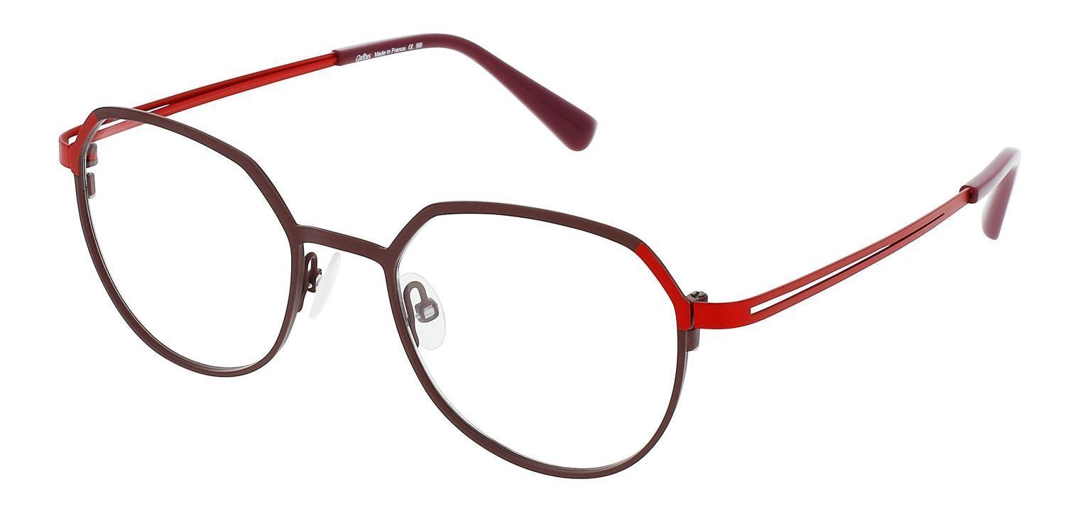 Oxibis Hexagonal Eyeglasses AV2 Red for Woman