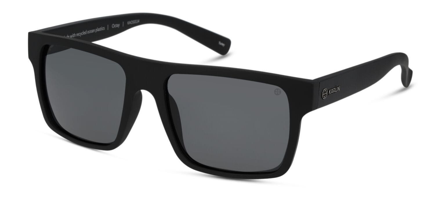 Karun Rechteckig Sonnenbrillen KAOS0114 Schwarz für Herr