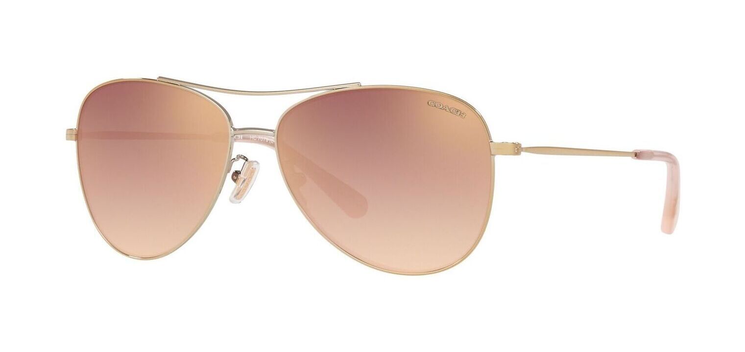 Lunettes de soleil Coach Pilot 0HC7079 Doré pour Femme