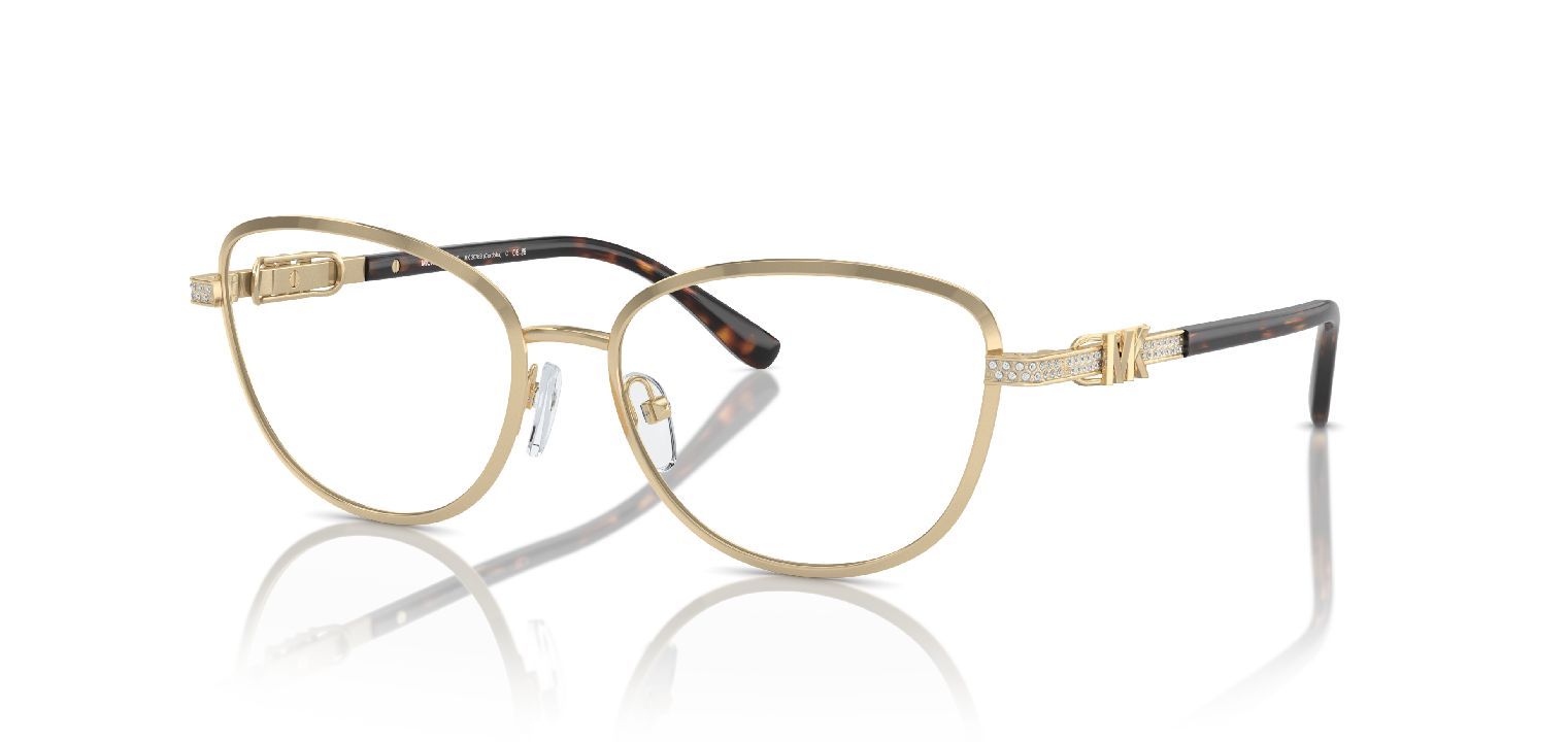 Lunettes de vue Michael Kors Papillon 0MK3076B Doré pour Femme