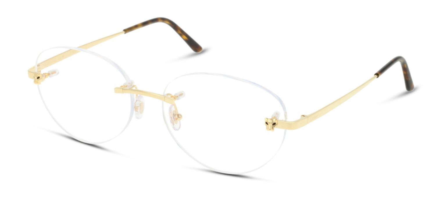 Cartier Oval Brillen CT0028O Gold für Dame