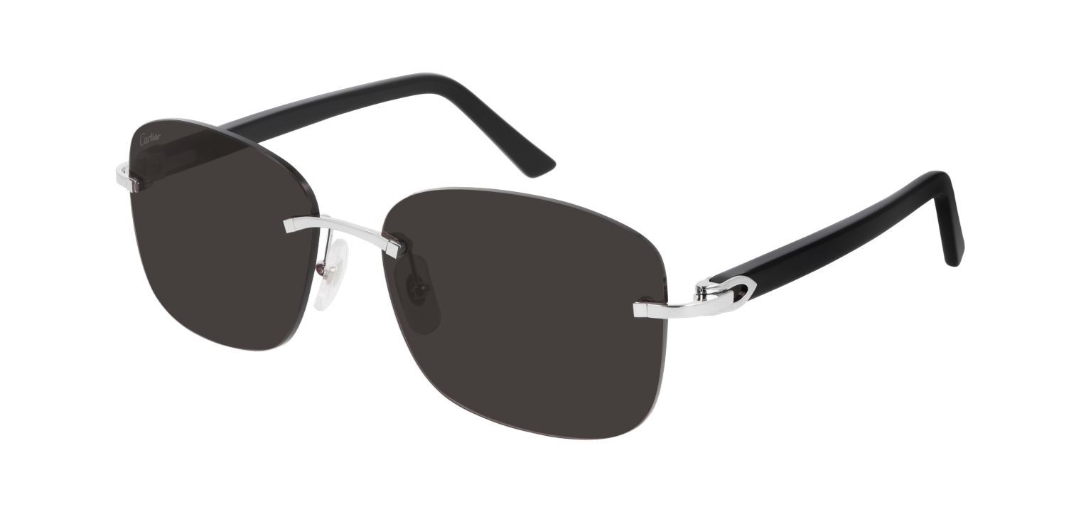 Lunettes de soleil Cartier Rectangle CT0227S Gris pour Homme Visilab