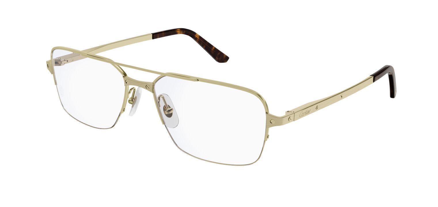 Cartier Rechteckig Brillen CT0308O Gold für Herr
