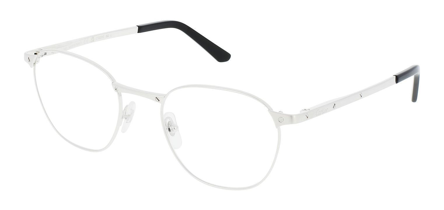 Cartier Rectangle Eyeglasses CT0337O Silver for Man