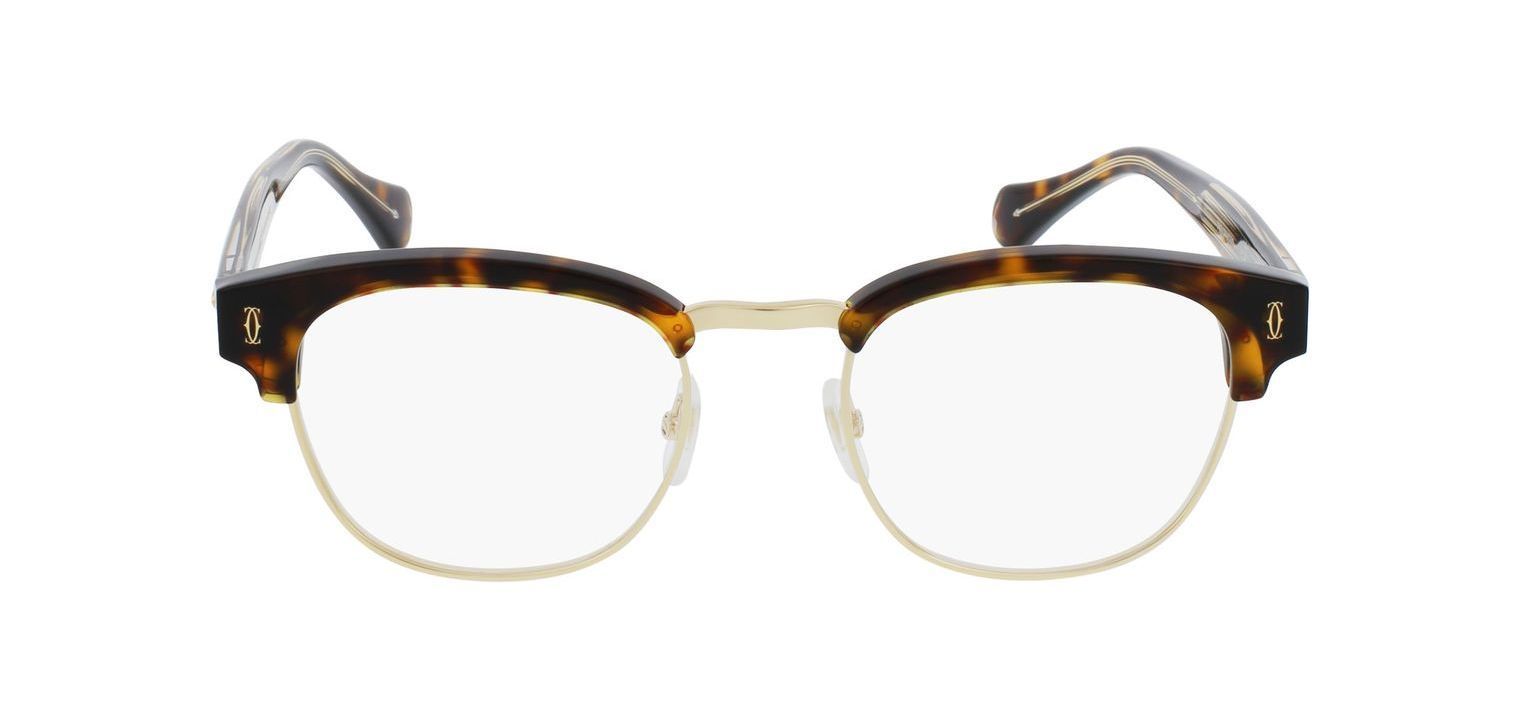 Lunettes de vue Cartier Rectangle CT0378O Havana pour Homme