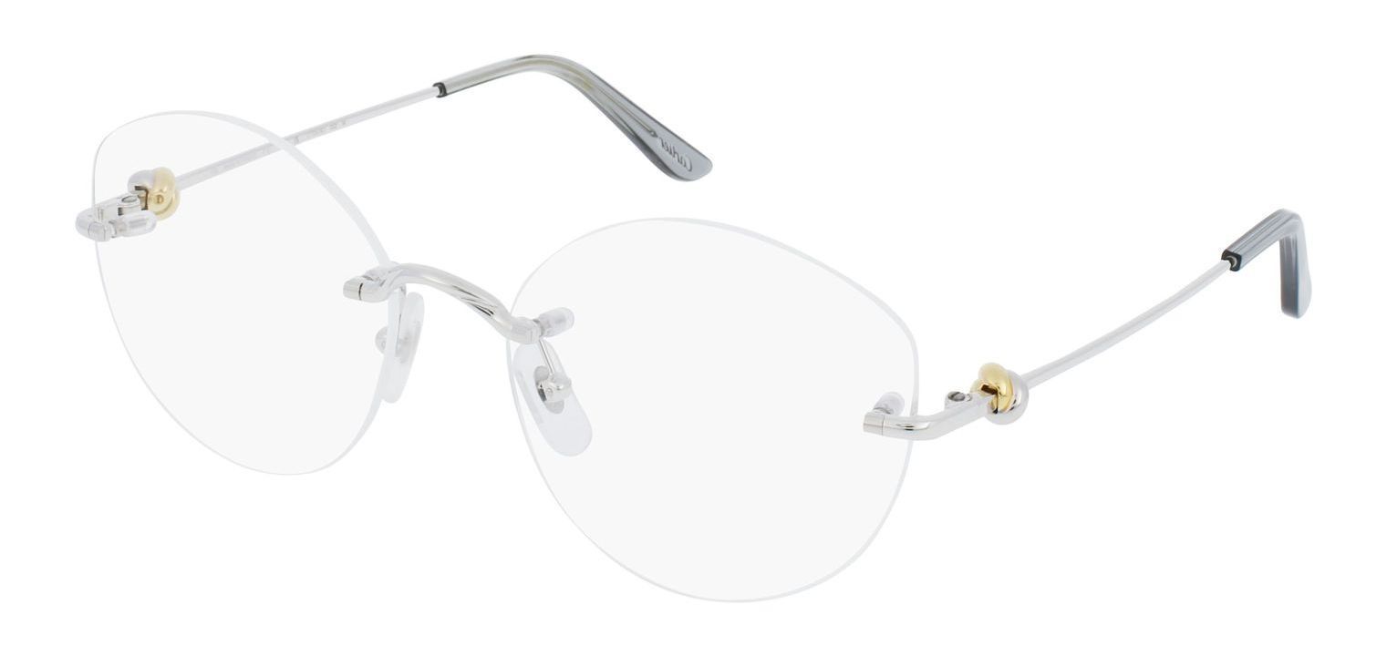 Cartier Rund Brillen CT0376O Sillber für Dame