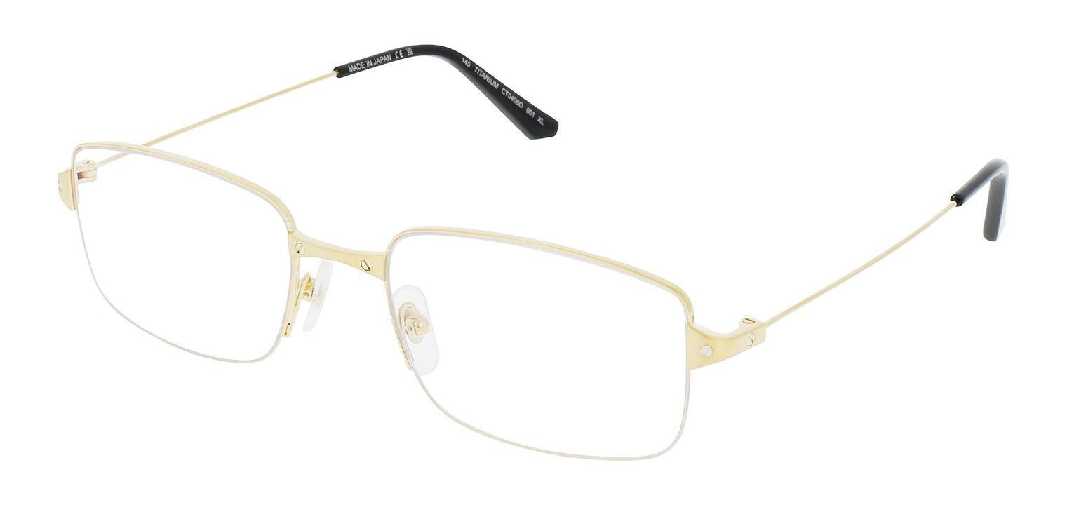 Lunettes de vue Cartier Rectangle CT0406O Doré pour Homme