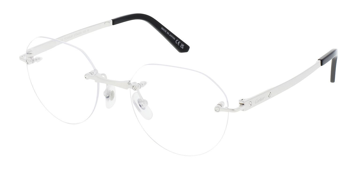 Cartier Round Eyeglasses CT0408O Silver for Man