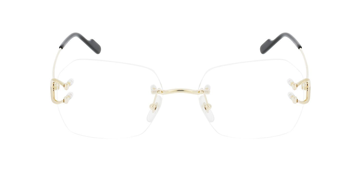 Cartier Rectangle Eyeglasses CT0416O Gold for Unisex