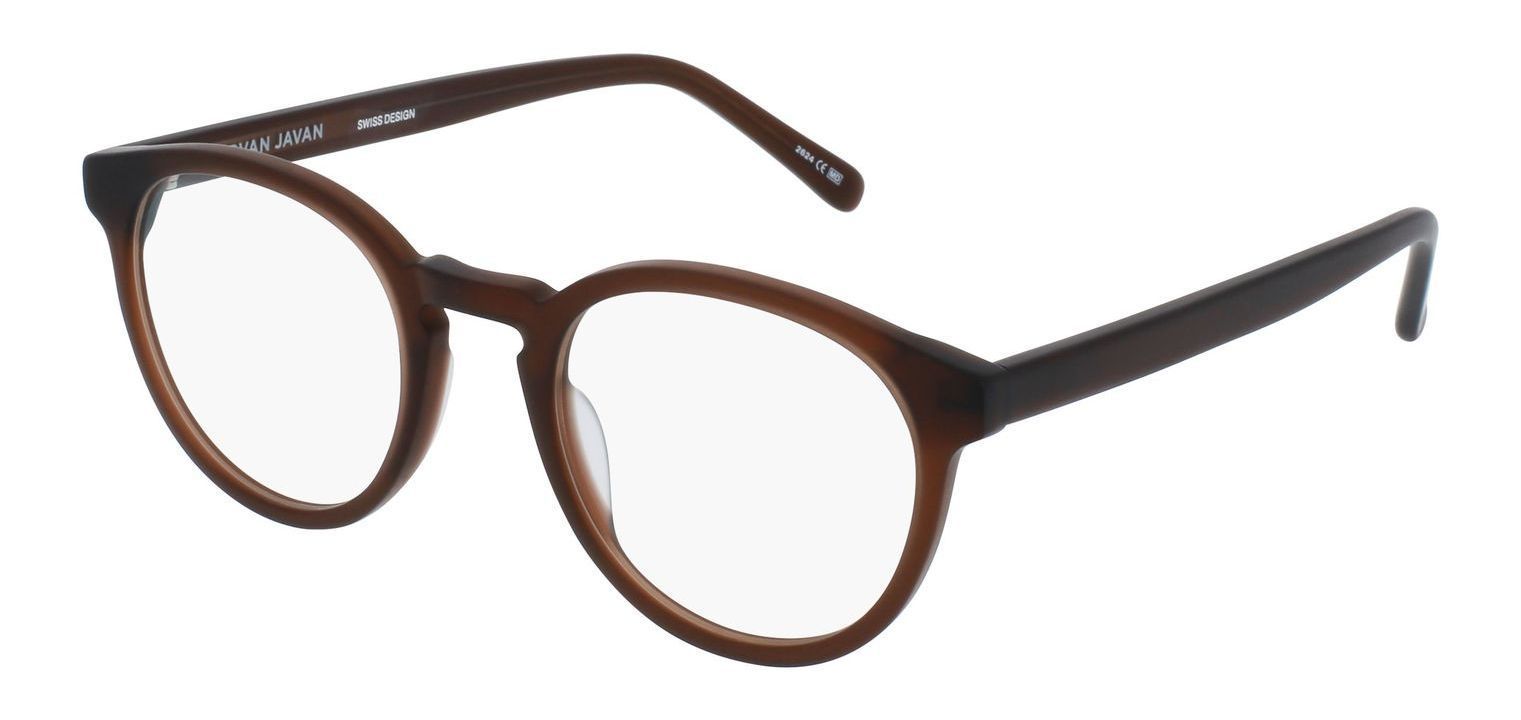 Nirvan Javan Round Eyeglasses STOCKHOLM 03 Marron for Unisex