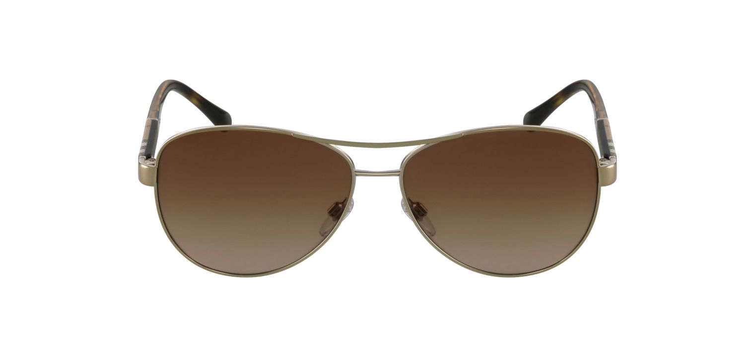 Lunettes de soleil Burberry Pilot BE3080 Doré pour Femme