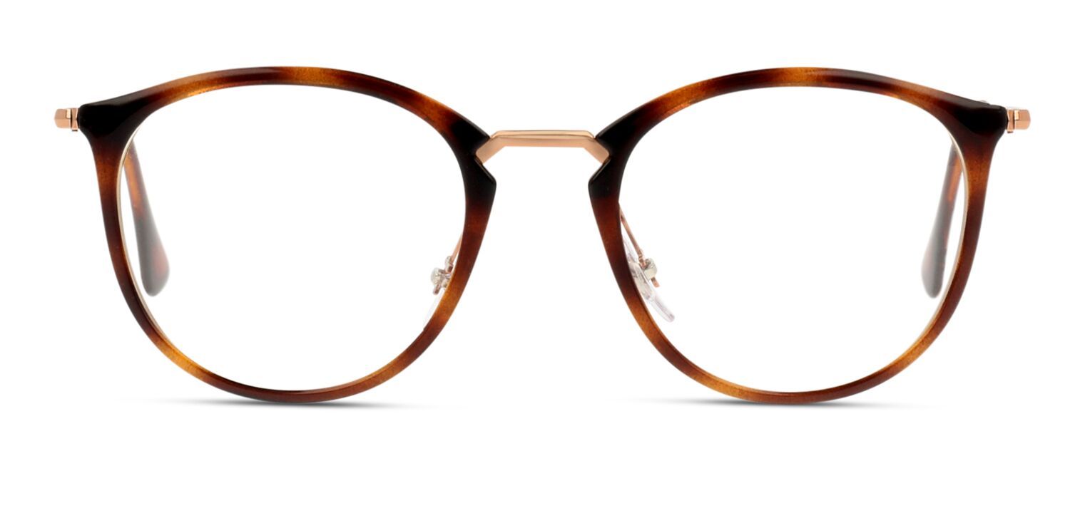 Ray-Ban Rund Brillen 7140 Havana für Damen