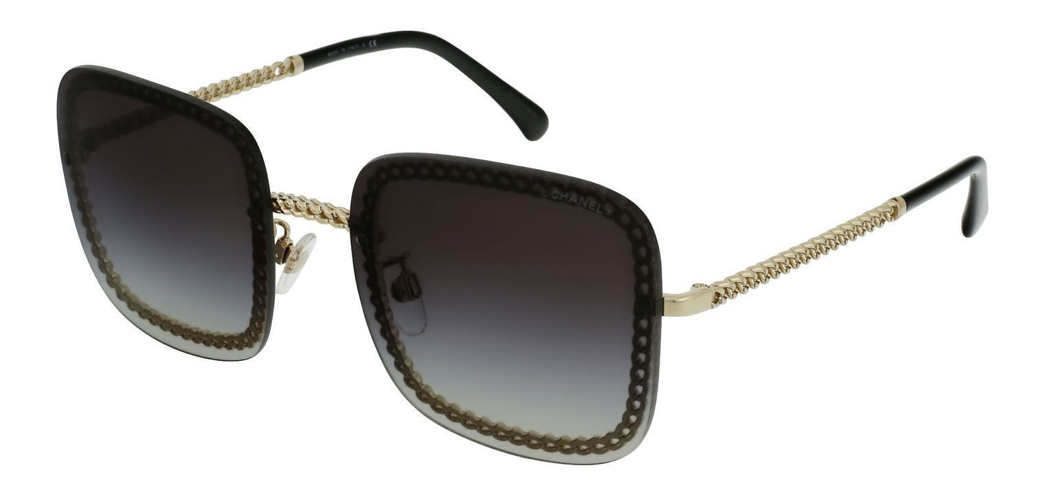 Chanel Rechteckig Sonnenbrillen CH4244 Gold für Dame