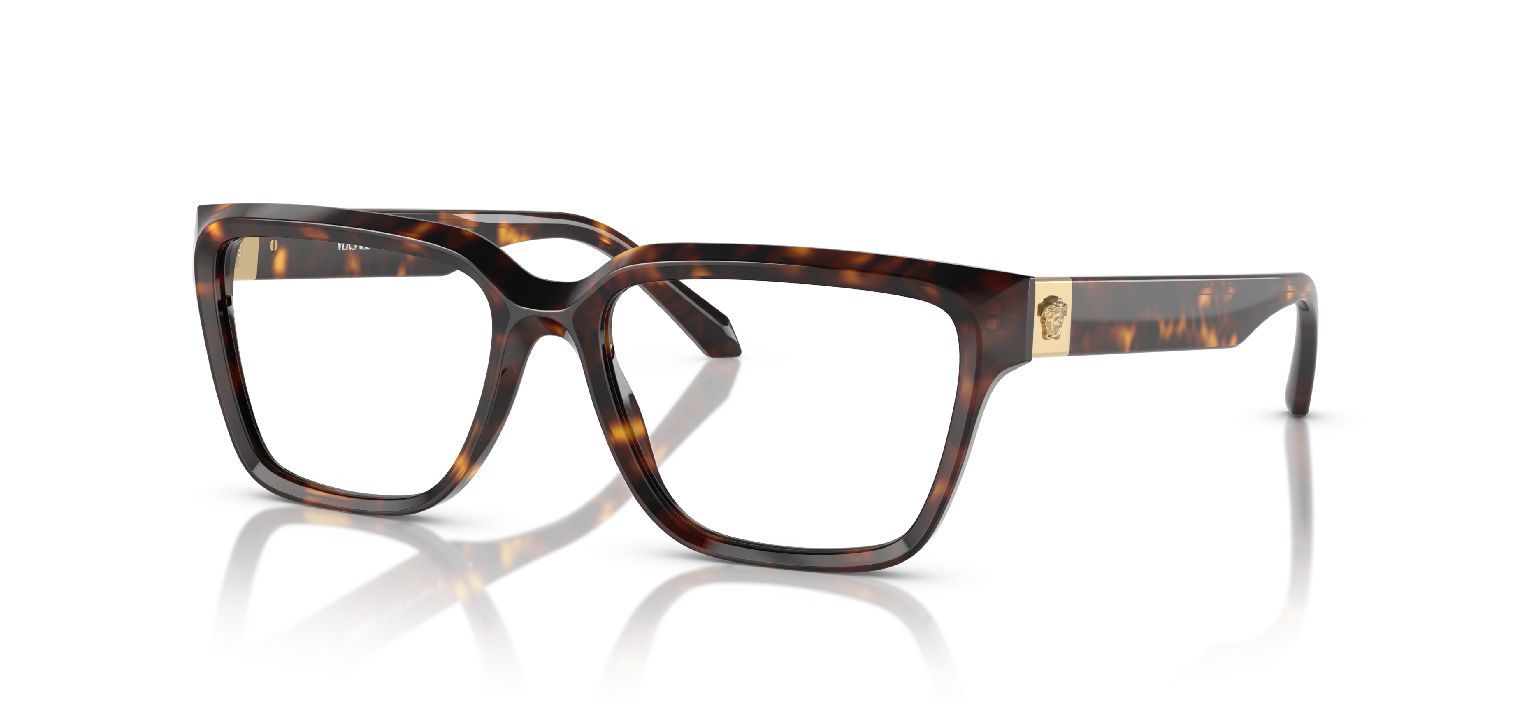 Versace Rectangle Eyeglasses 0VE3357 Tortoise shell for Woman