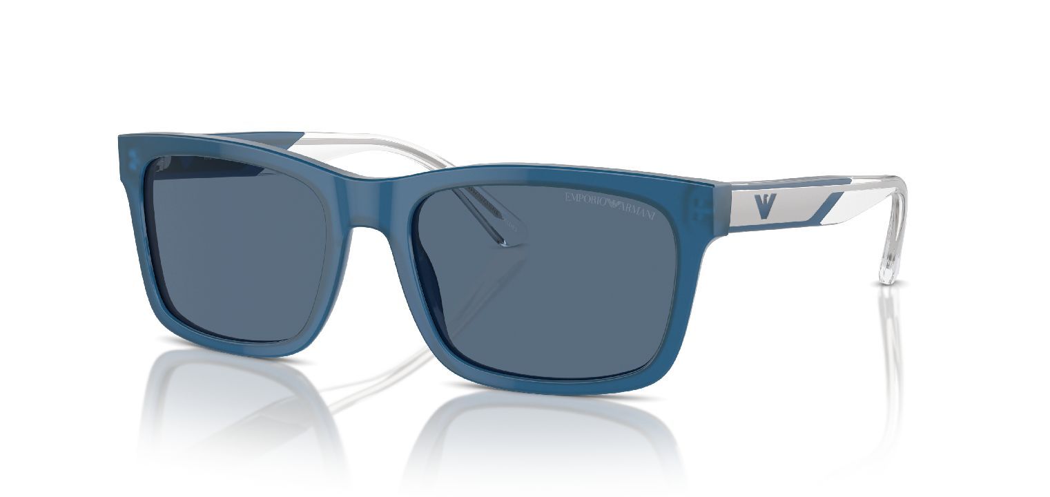 Emporio Armani Rectangle Sunglasses 0EA4224 Blue for Man