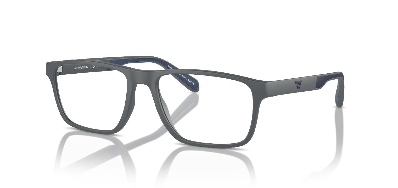 Emporio Armani Rechteckig Brillen 0EA3233 Grau für Herren