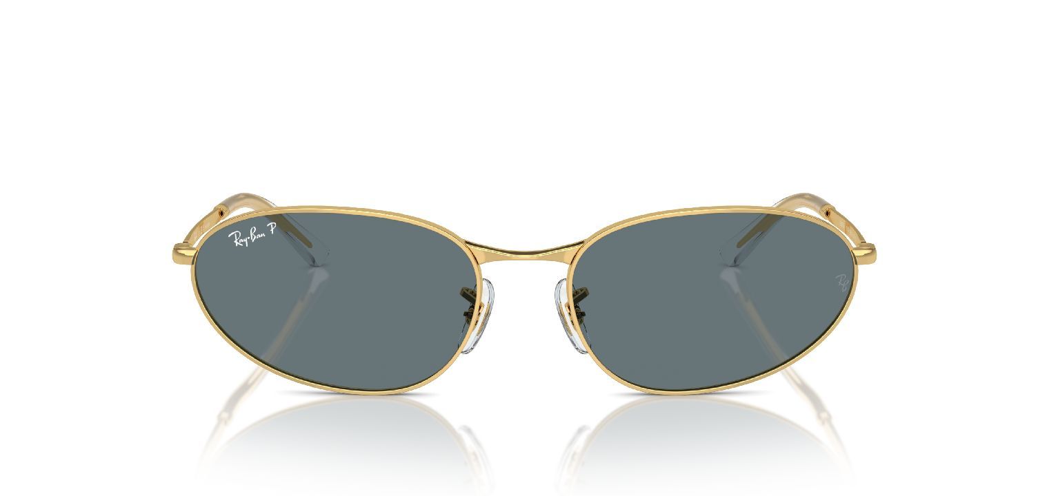 Ray-Ban Oval Sunglasses 0RB3734 Gold for Unisex