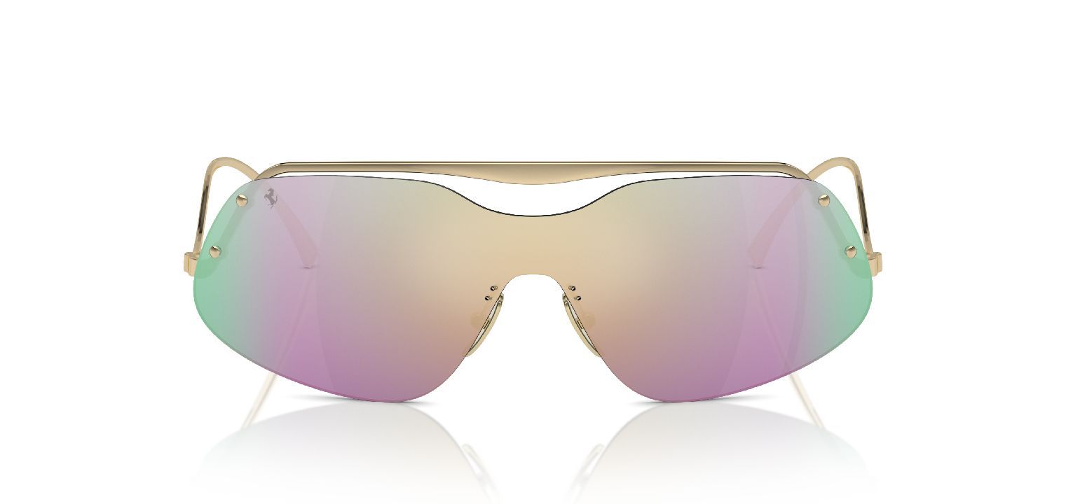 Ferrari Cavallino Rectangle Sunglasses 0FH1007 Gold for Unisex