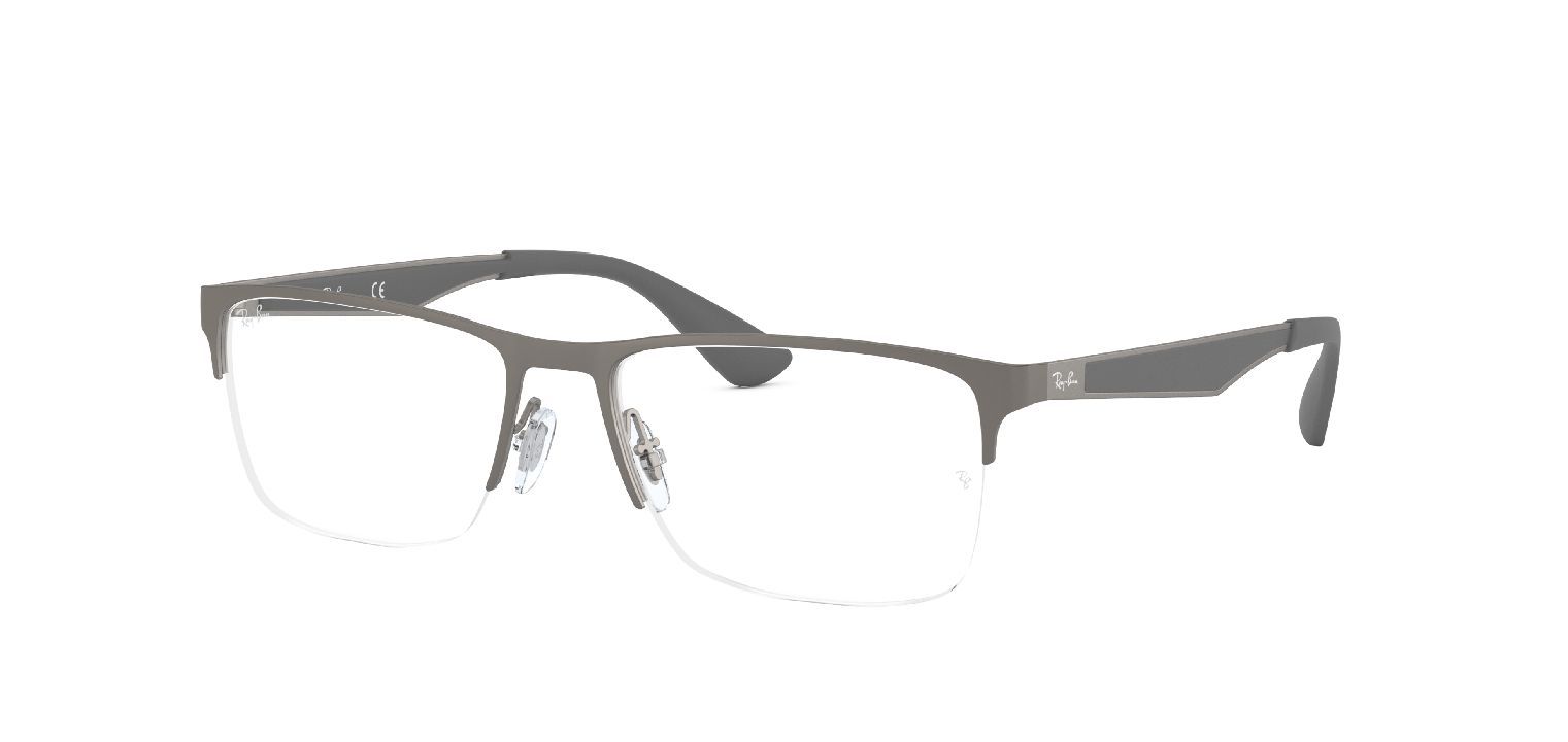 Ray-Ban Rechteckig Brillen 0RX6335 Grau für Damen/Herren