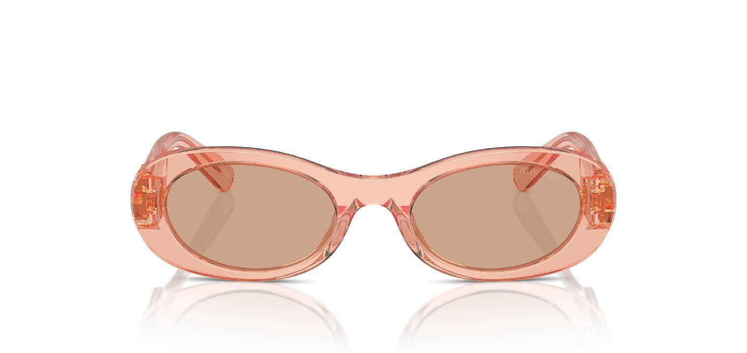 Lunettes de soleil Miu Miu Ovale 0MU 06ZS Marron pour Femme