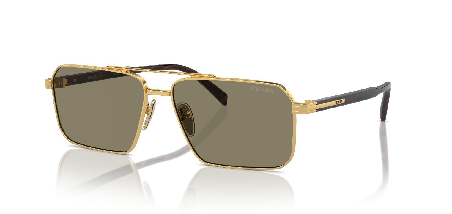 Prada Rechteckig Sonnenbrillen 0PR A57S Gold für Herren