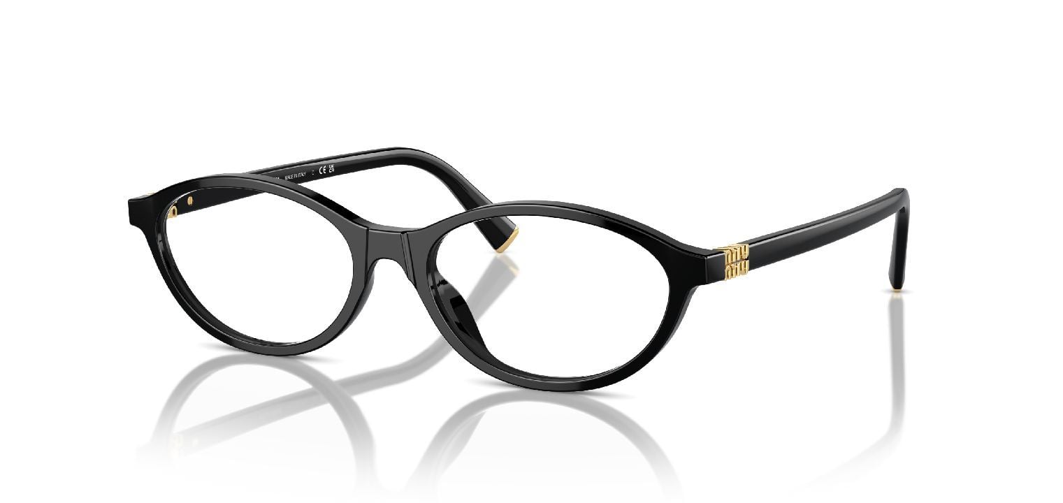 Miu Miu Oval Brillen 0MU 09XV Schwarz für Damen