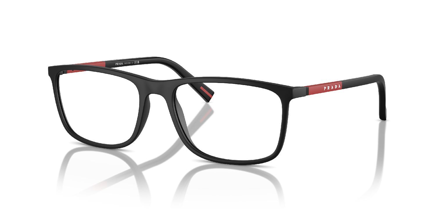 Prada Linea Rossa Rectangle Eyeglasses 0PS 03QV Black for Man