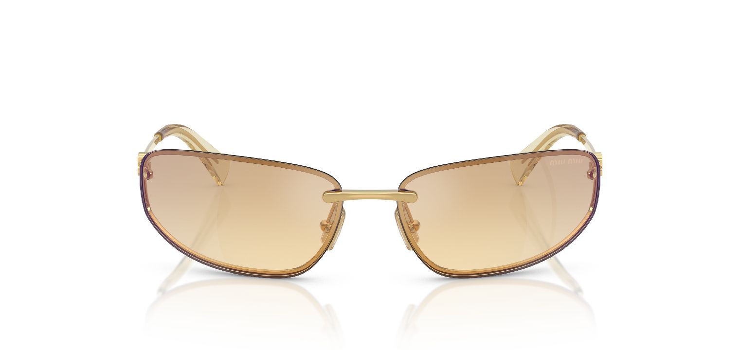Miu Miu Oval Sonnenbrillen 0MU A50S Gold für Damen