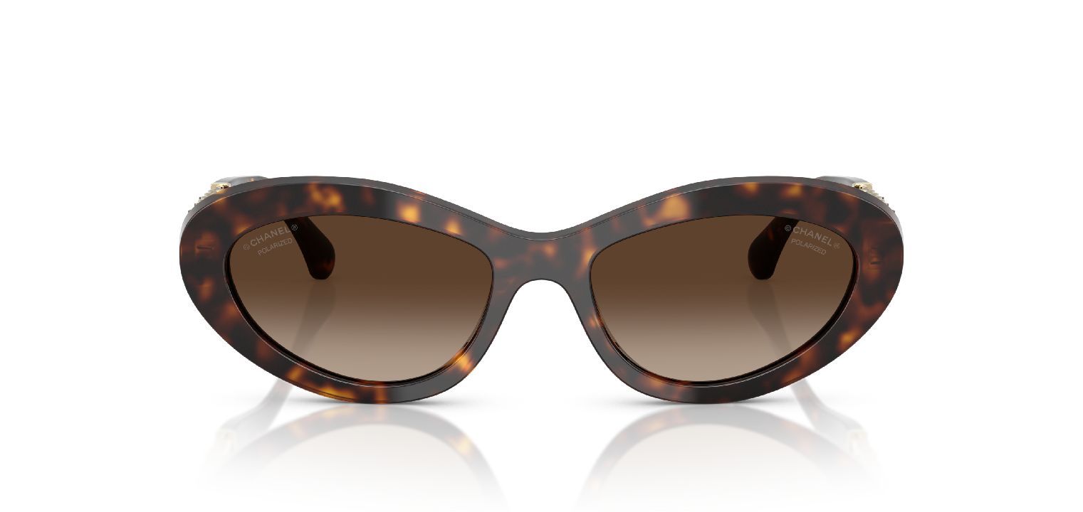 Chanel Oval Sonnenbrillen 0CH5538Q Schildpatt für Damen