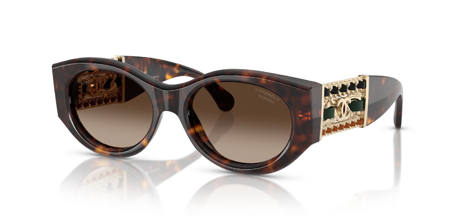 Lunettes de soleil Chanel Ovale 0CH5536Q Ecaille pour Femme