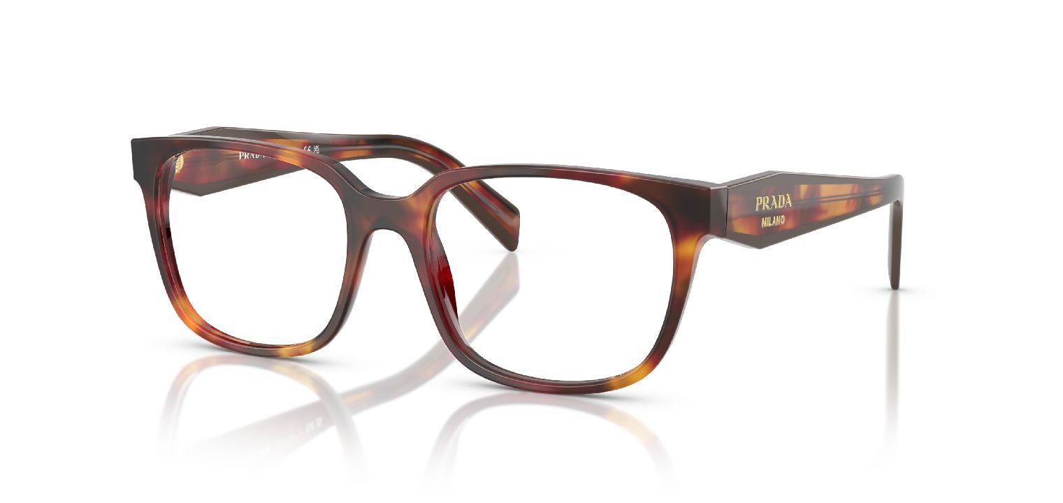 Prada Rectangle Eyeglasses 0PR 17ZV Havana for Woman