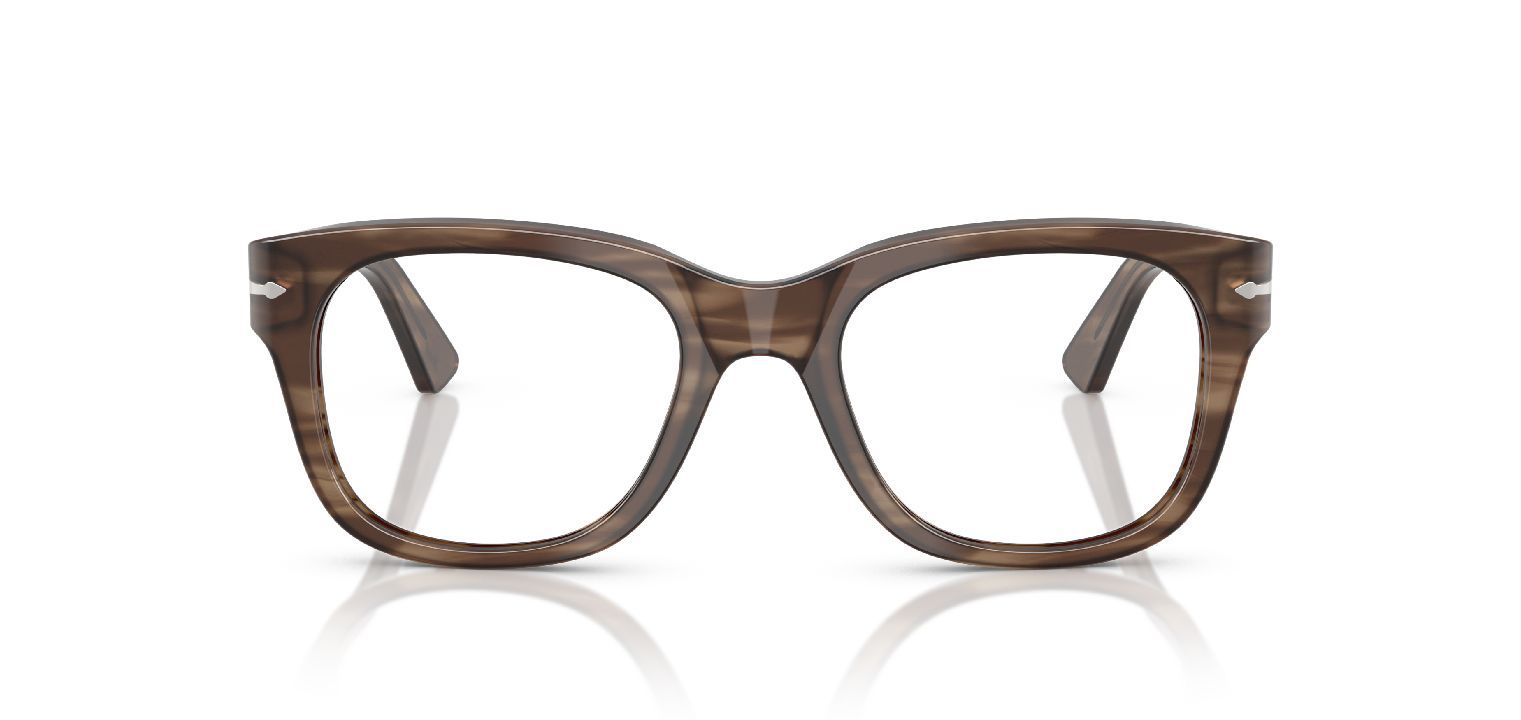 Persol Carré Eyeglasses 0PO3372V Marron for Unisex