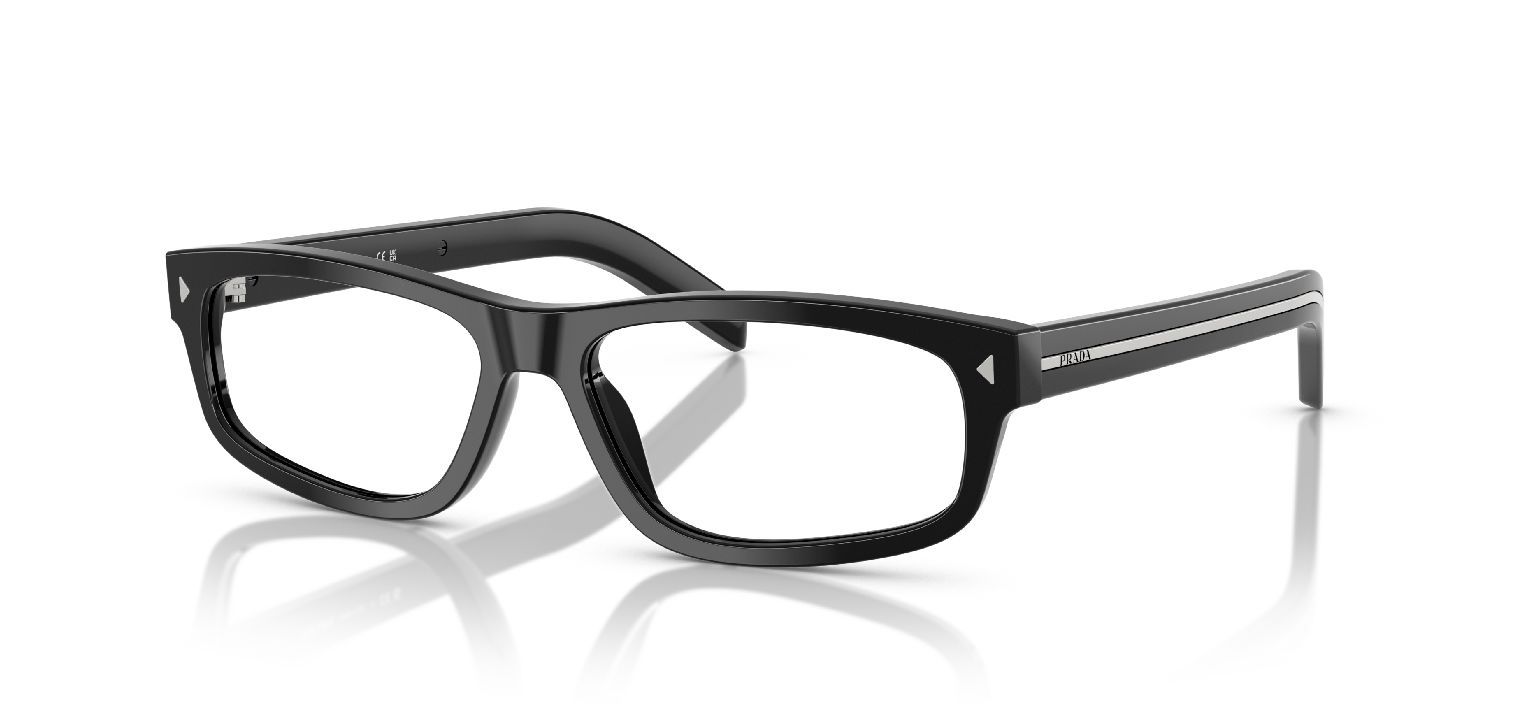 Prada Rectangle Eyeglasses 0PR B02V Black for Man