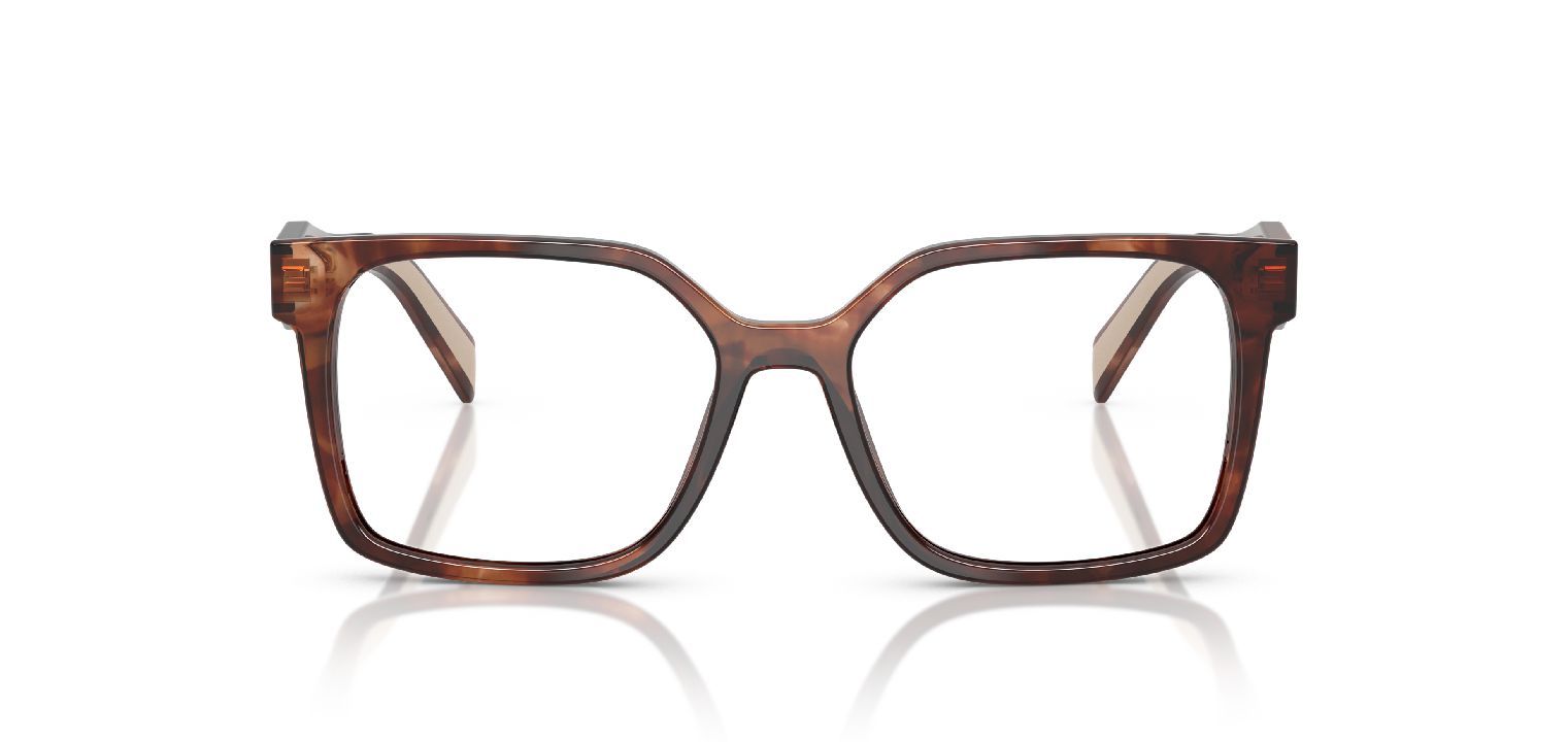 Prada Rechteckig Brillen 0PR B03V Braun für Damen