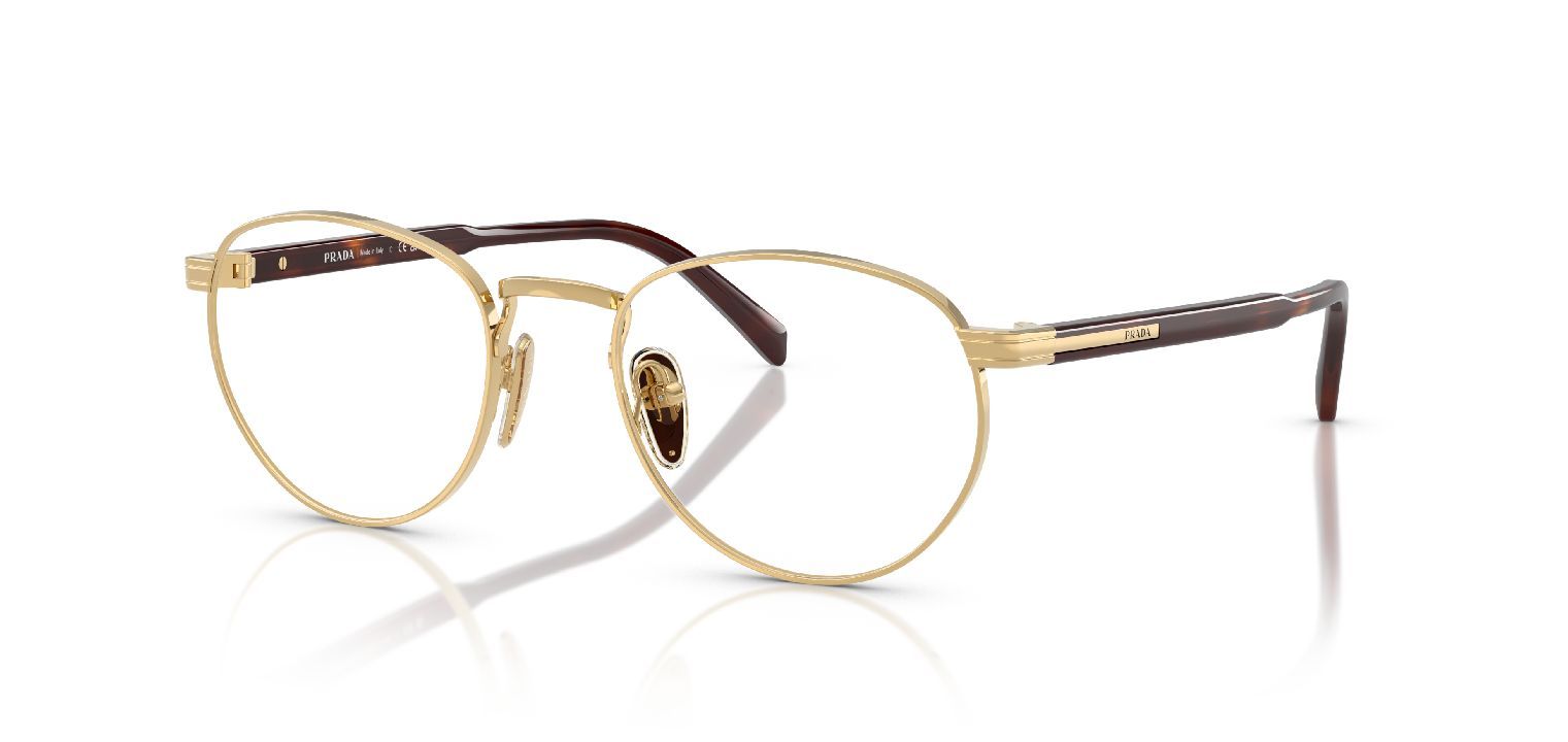 Prada Round Eyeglasses 0PR B52V Gold for Man