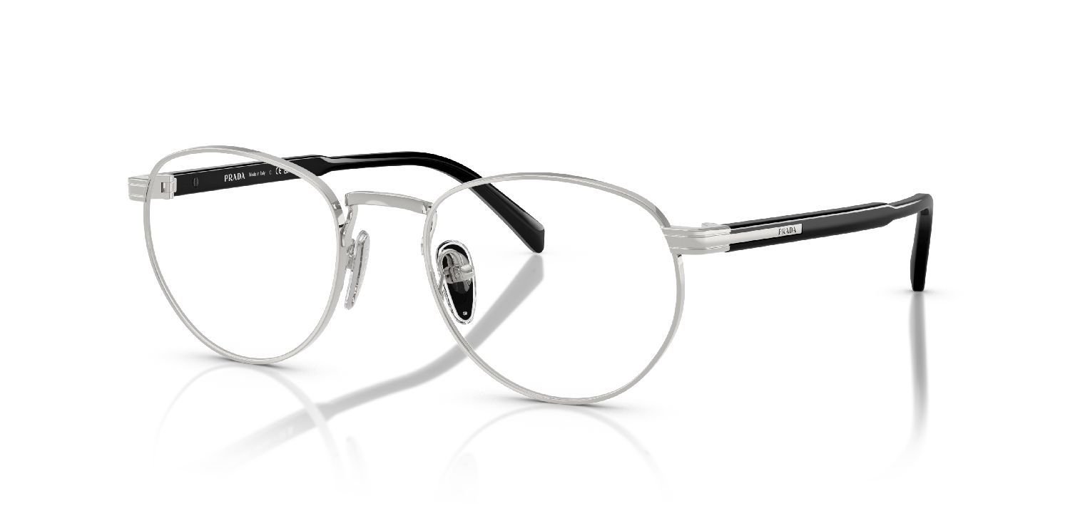 Prada Round Eyeglasses 0PR B52V Silver for Man