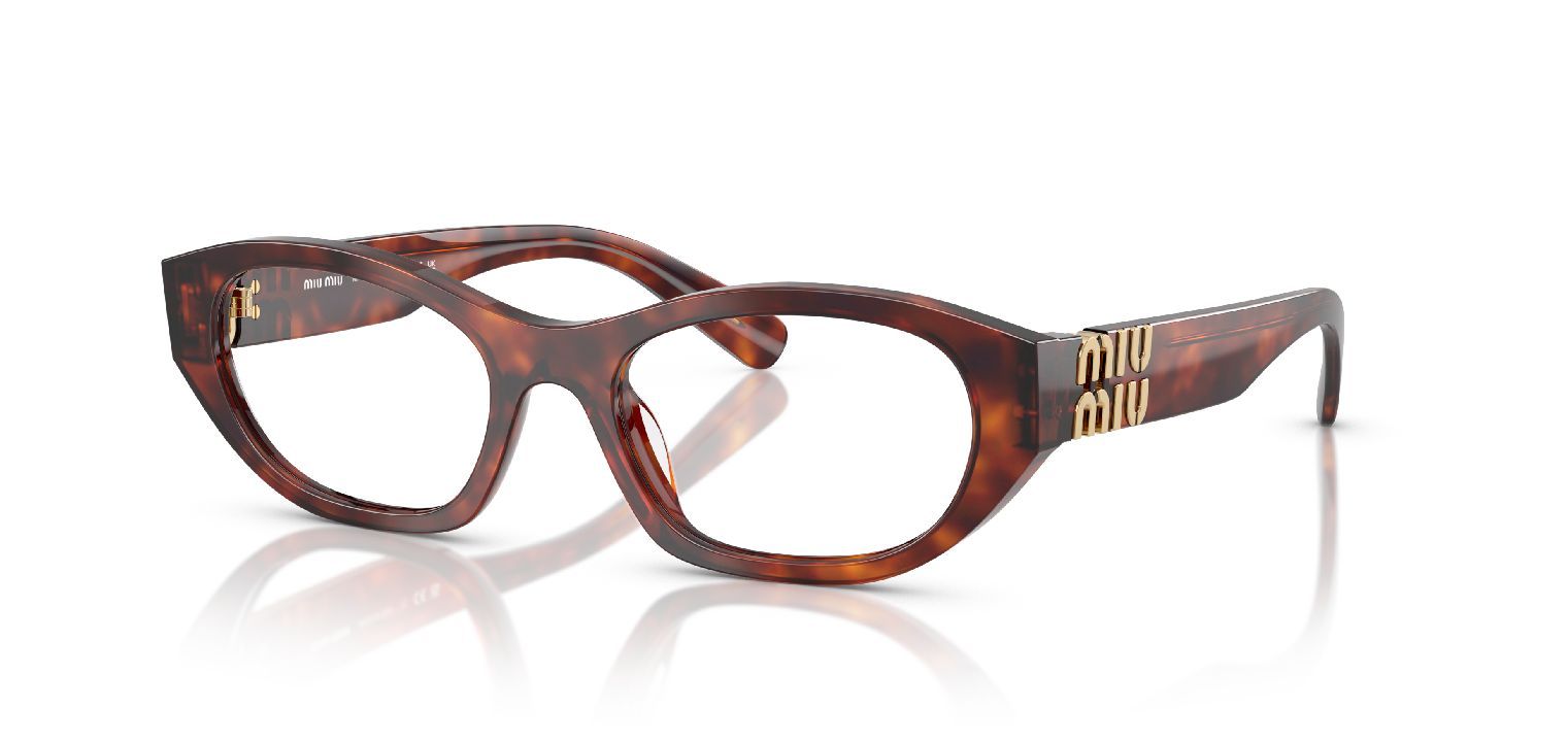 Lunettes de vue Miu Miu Aviator 0MU 03WV Havana pour Femme