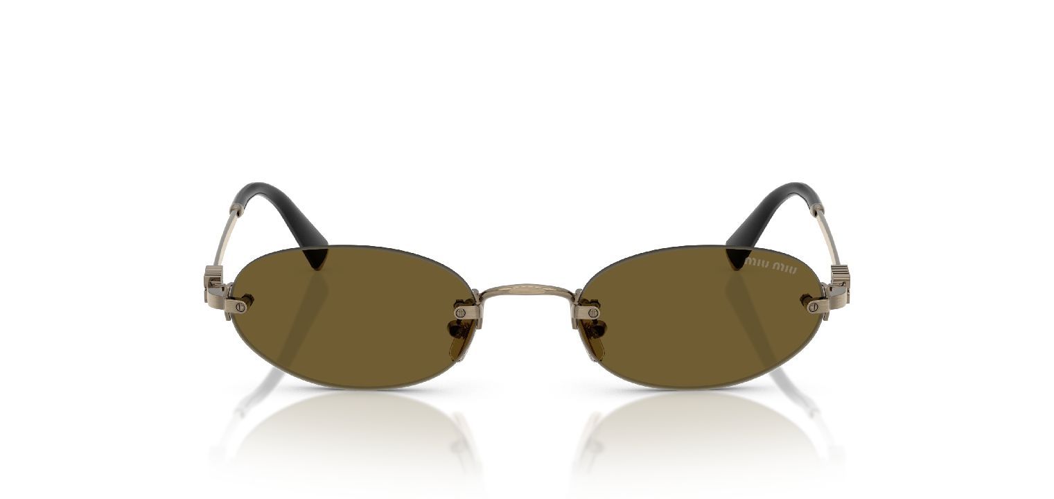 Miu Miu Oval Sunglasses 0MU A54S Gold for Woman