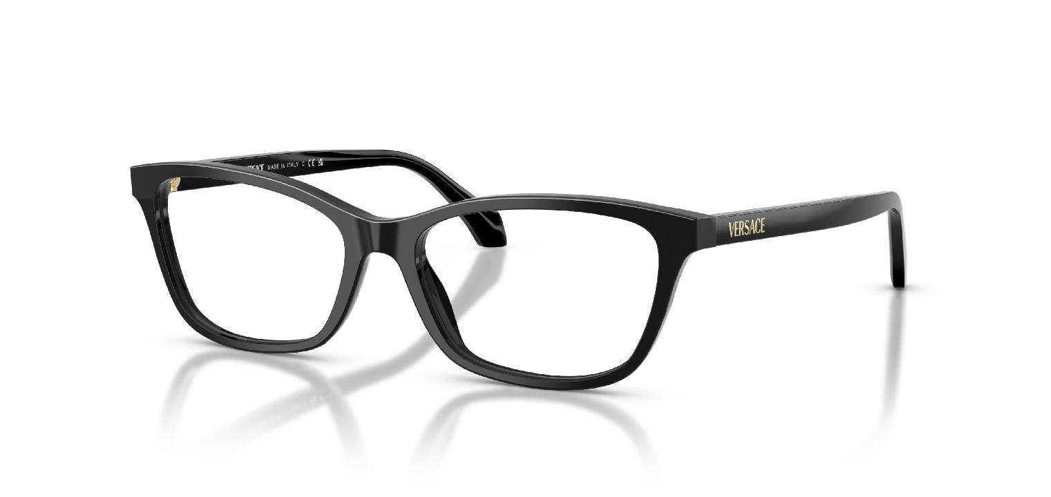 Versace Rectangle Eyeglasses 0VE3375 Black for Woman