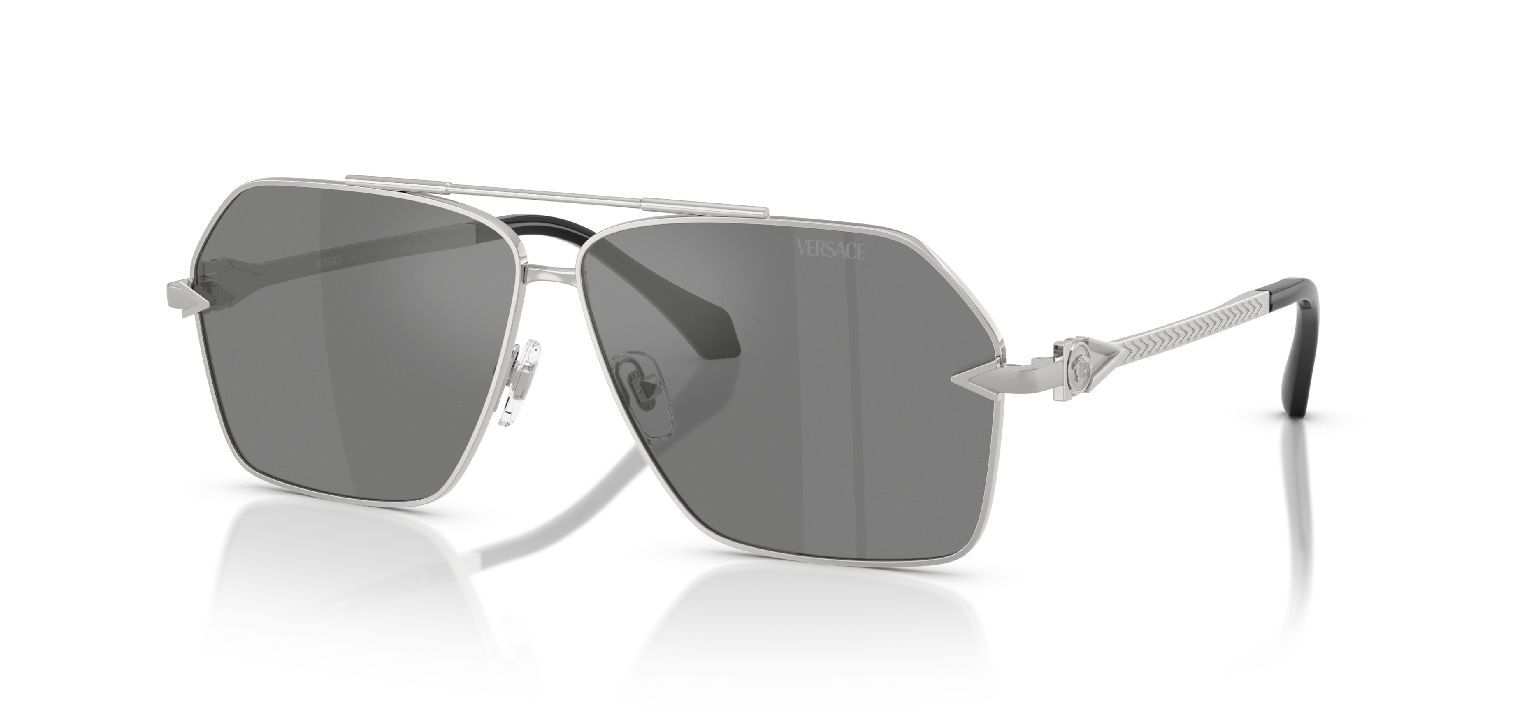 Versace Carré Sunglasses 0VE2284 Silver for Man