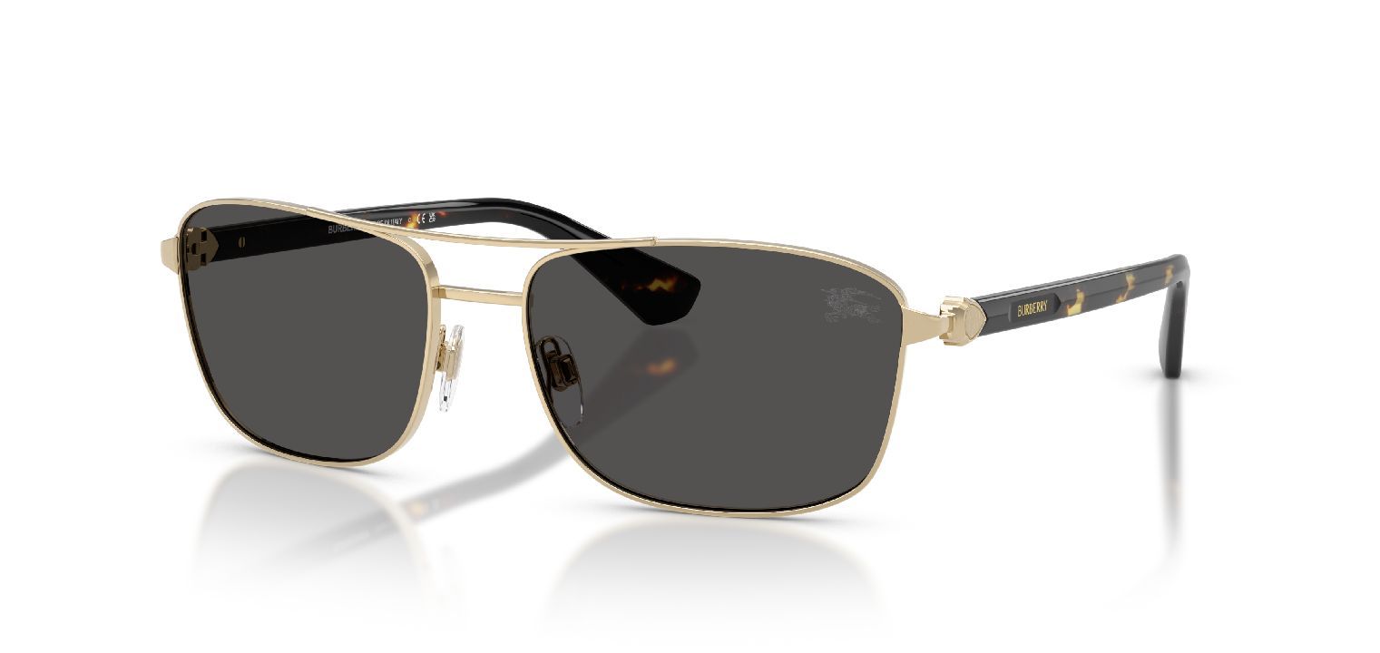 Burberry Rectangle Sunglasses 0BE3163 Gold for Man