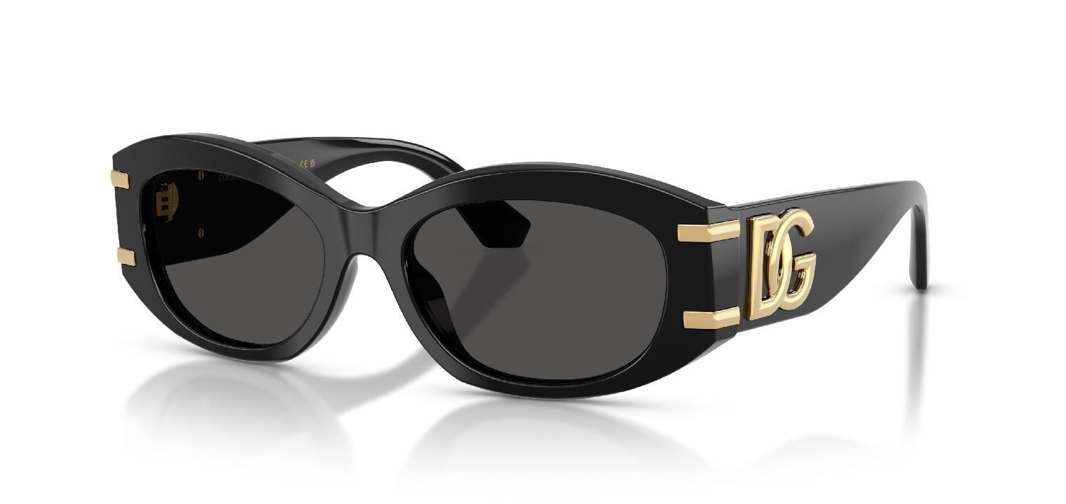 Dolce & Gabbana Oval Sunglasses 0DG4502 Black for Woman