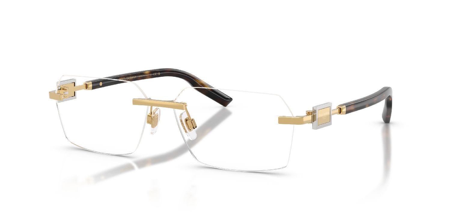 Lunettes de vue Dolce & Gabbana Rectangle 0DG1361 Doré pour Homme