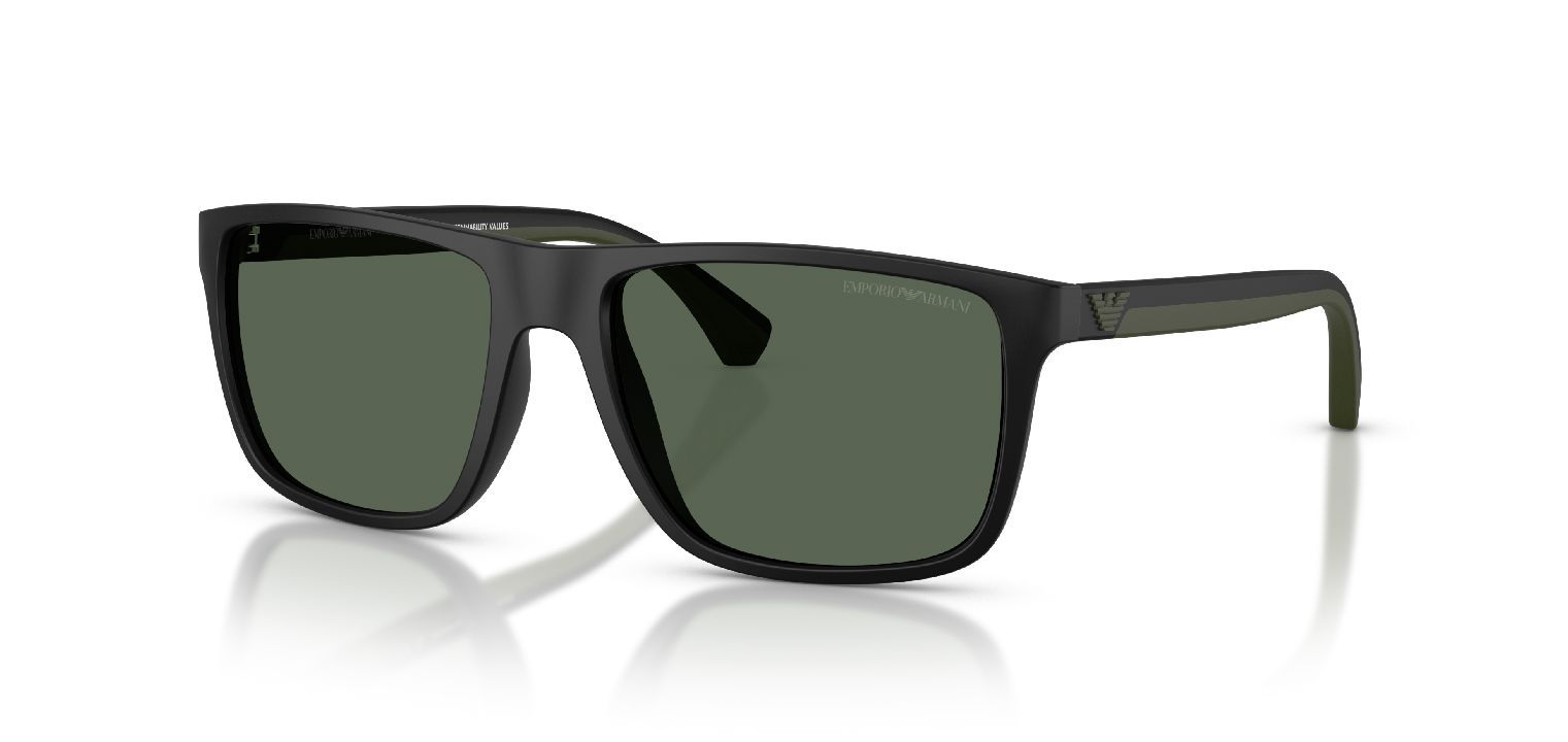 Emporio Armani Rechteckig Sonnenbrillen 0EA4033 Schwarz für Herren